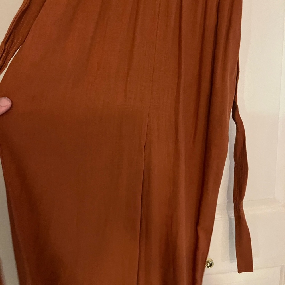 Anthropologie Rust-Brown Boot Cut Jumpsuit - Picture 4 of 4